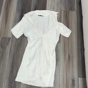 Zara Asymmetrical White Dress